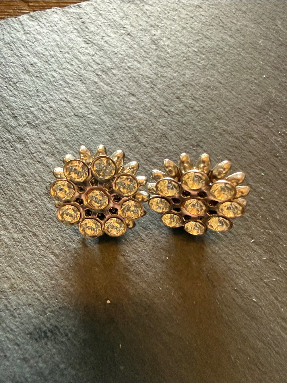 Crystal Flower Cluster Shoe Charms  - Clip On to finish your vintage look